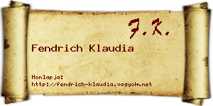 Fendrich Klaudia névjegykártya