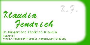 klaudia fendrich business card